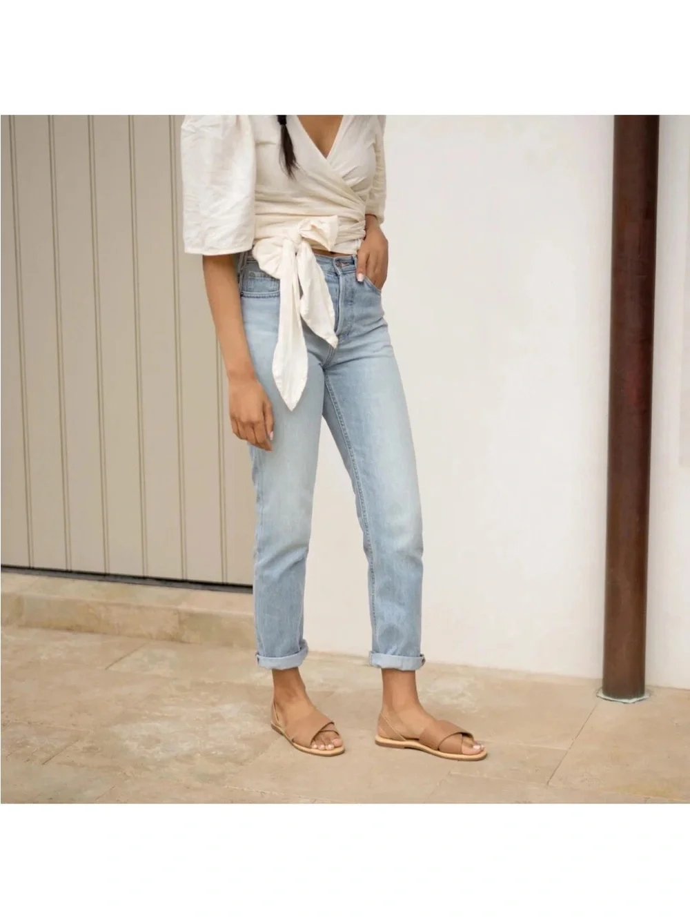 Nisolo | All Day Cross Sandal in Almond 9